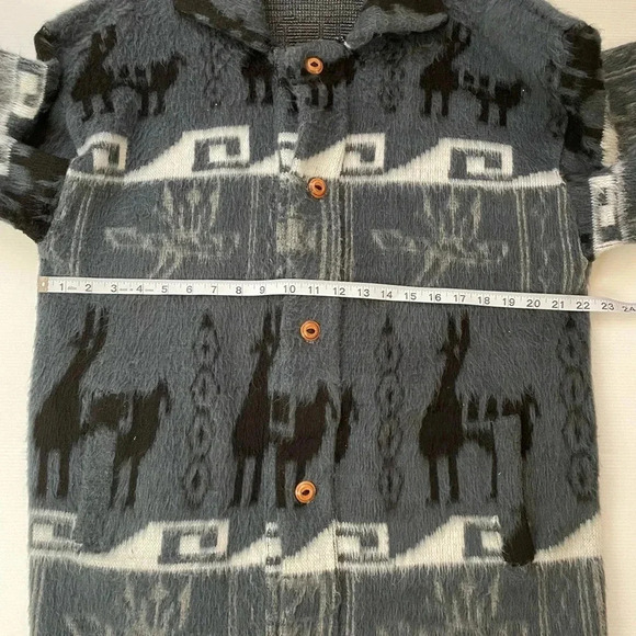 Tejidos Centenario Wool Blend Wooden Button Front Sweater Jacket Size M Men’s - Picture 4 of 8